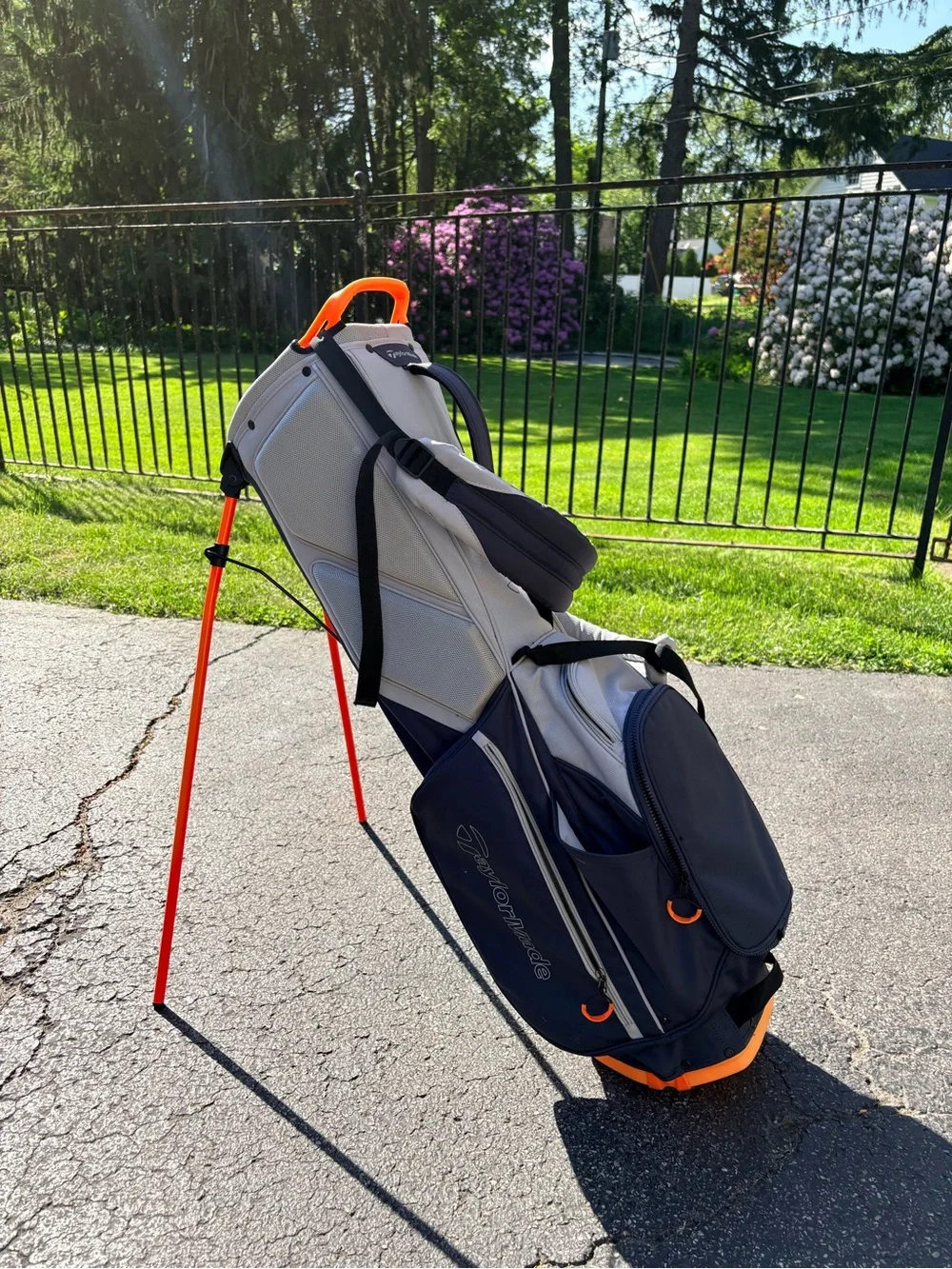 TaylorMade Navy, Light Gray and Orange Stand Golf Bag - Picture 2 of 4